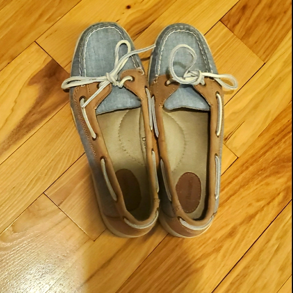 Blue boat shoes